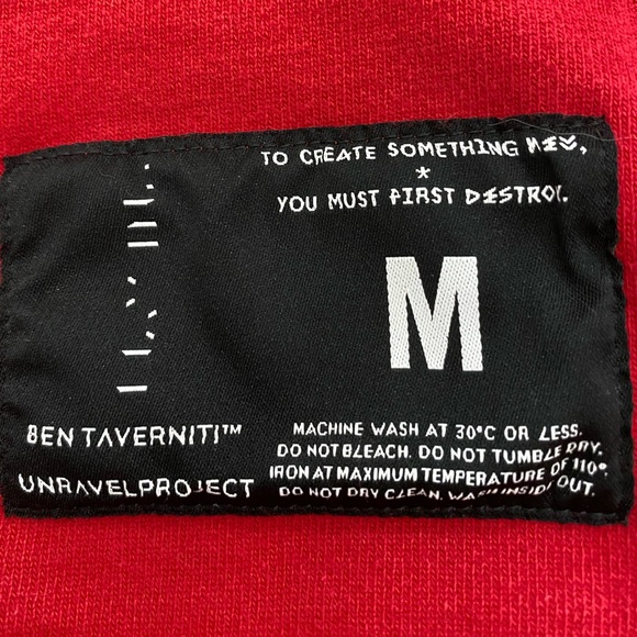 Ben Taverniti Unravel Project hooded red sweatshirt - Picture 4 of 11